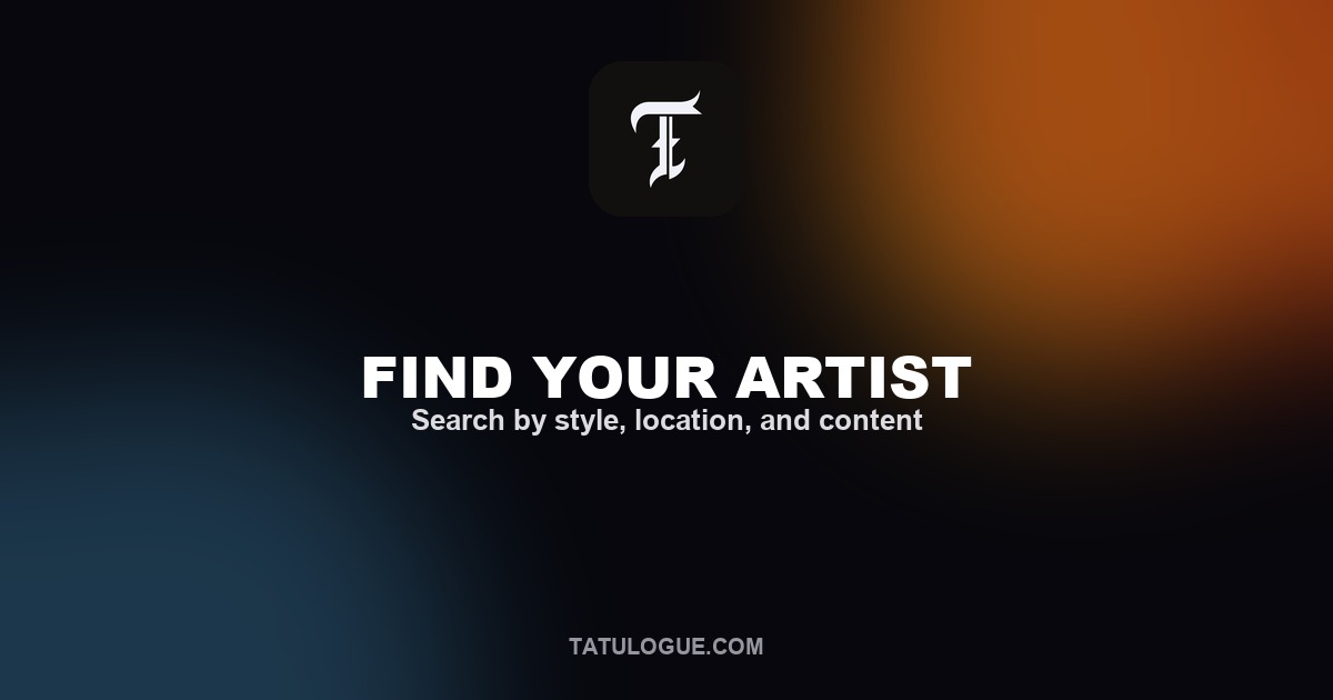Tatulogue brand graphic reading Find Your Artist